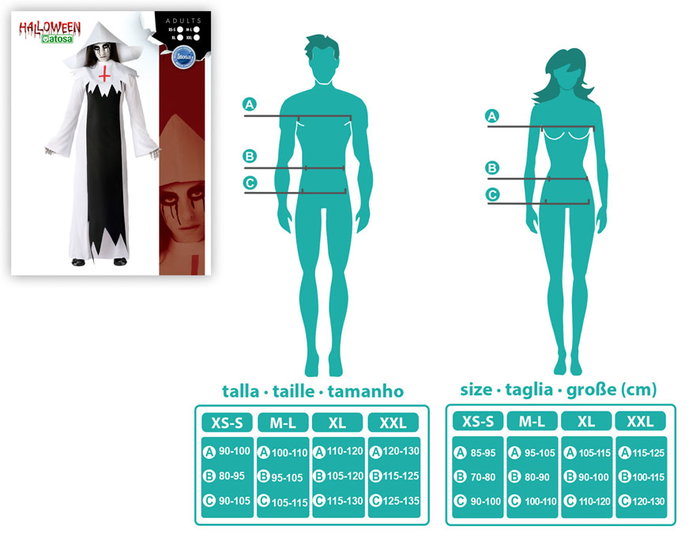 BigBuy Carnival Déguisement Monja Zombie Adulte - M-L