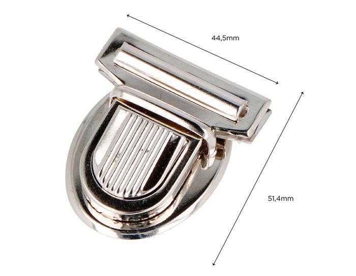 Innspiro Fermoir Tupi Oval en Acier Nickel 50x45 mm