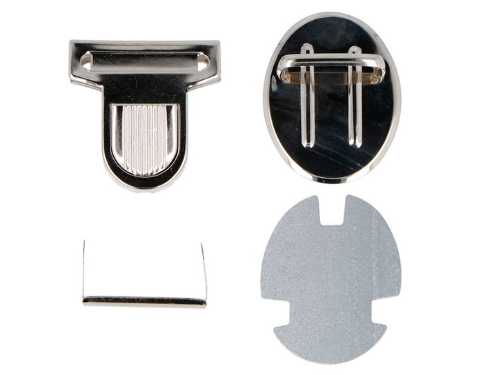 Innspiro Fermoir Tupi Oval en Acier Nickel 50x45 mm