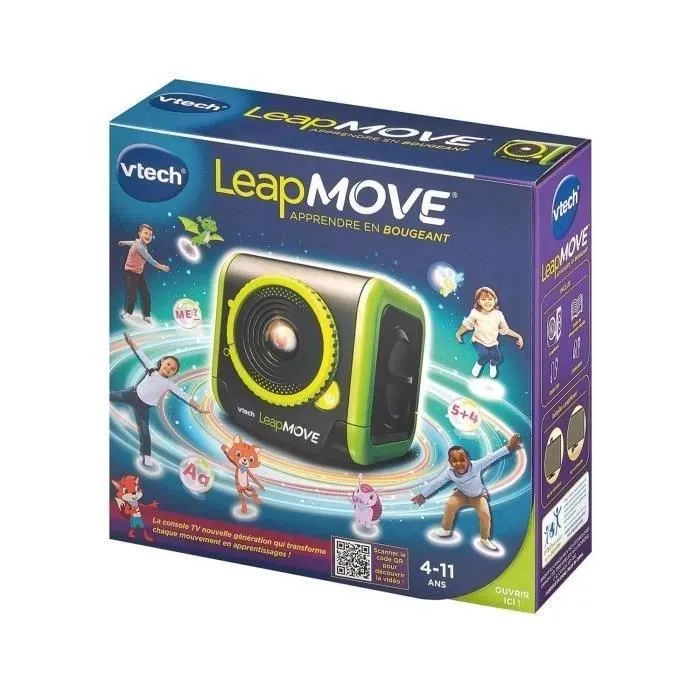 VTech LeapMOVE - Console éducative TV sans manette avec 25 jeux et aventures immersifs - Capte les mouvements de l'enfant - Pour enfants de 4 à 11 ans