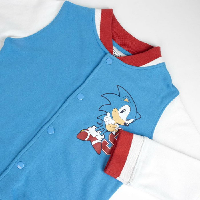 Cerdá Chaqueta Cotton Brushed Baseball Sonic 12 ans – Veste pour Garçon en Coton Brossé Bleu Taille 12 Ans