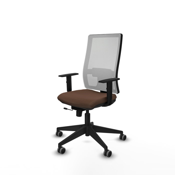 Piqueras y Crespo Chaise de Bureau Horna Blanc et Brun foncé