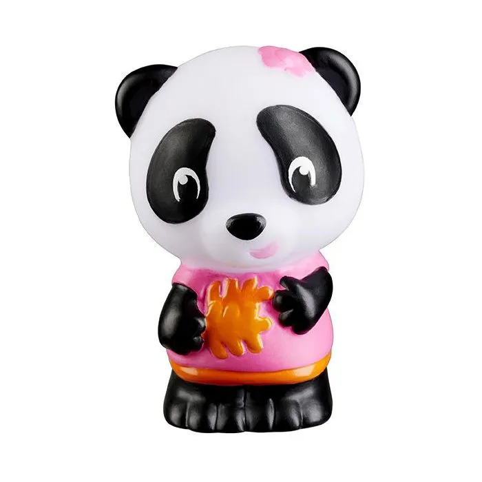 Vulli - Lot de 4 Figurines Klorofil Personnages Panda en Caoutchouc (Bao, Jian, Tam, Poppy) - Sophie la Girafe - Jouets d'Éveil