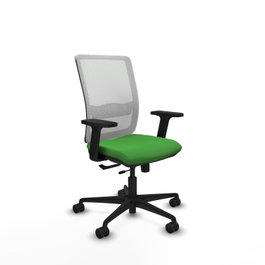 PIQUERAS Y CRESPO Chaise Haches Synchrone/Traslack Vert et Blanc, Base Nylon Noir, Accoudoirs 2D, Sans Appui-tête