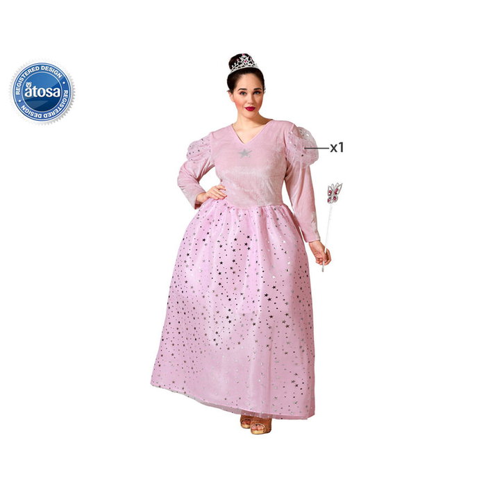 BigBuy Carnival Déguisement Bonne Fée Rose Femme XL