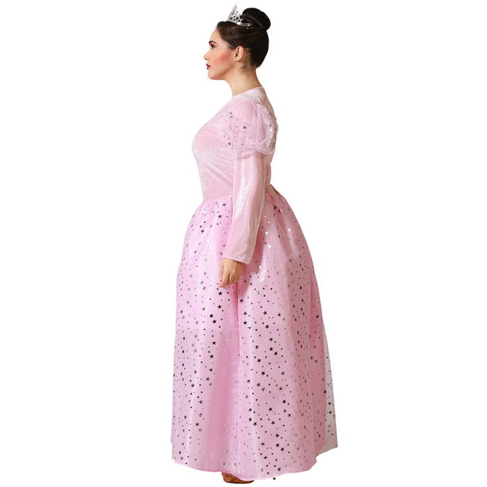 Déguisement Adulte Fée Marraine Rose pour Femme Taille XL, Robe Longue avec Détails Argentés, Polyester, Carnaval, 2023