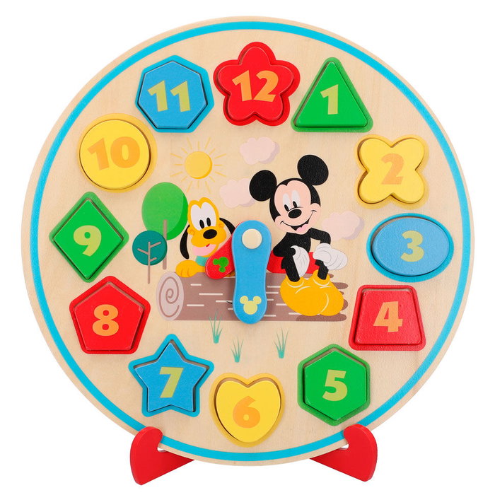 WOOMAX Reloj Baby Disney en bois - Taille 30 cm, 15 pièces, dès 3 ans WOOMAX Reloj Baby Disney en bois - Taille 30 cm, 15 pièces, dès 3 ans