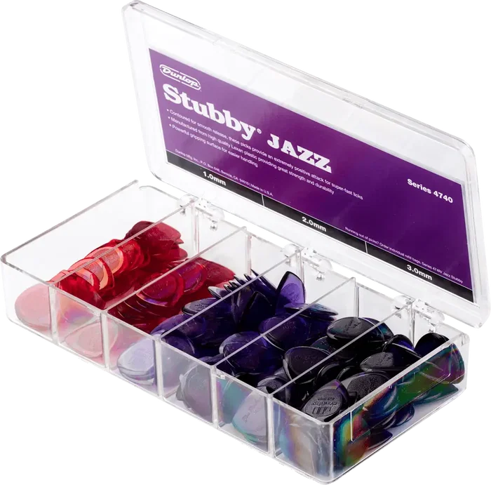 DUNLOP Boîte de 144 Médiators Nylon Stubby Jazz - 3 Tailles