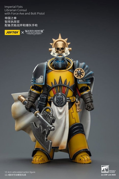 Joy Toy (CN) Warhammer Imperial Fists Librarian Consul avec hache de force et pistolet à boulons, 12 cm