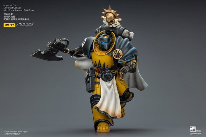 Joy Toy (CN) Warhammer Imperial Fists Librarian Consul avec hache de force et pistolet à boulons, 12 cm