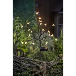 Galix - G4505 - Arbuste à fleurs solaire décoratif avec 20 LED blanc chaud, autonomie 8h, hauteur 72,5 cm pour jardin et extérieur