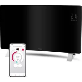Sencor SCF 4741BK Radiateur intelligent Wi-Fi en verre - 2400 W - Noir