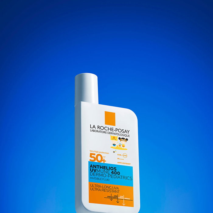 La Roche-Posay Anthelios Dermo-Pediatrics Wet Skin Protection, Fluide Corps SPF 50+, 50 ml, Crème Solaire Enfants