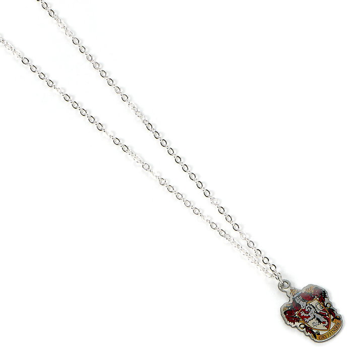 THE CARAT SHOP Pendentif Gryffindor Harry Potter en Alliage de Zinc Argenté, Dimensions 20 mm x 25 mm, Chaîne de 40 cm (avec Extension 5 cm)