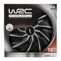 WRC Lot de 4 enjoliveurs bicolores gris et noir 15 pouces