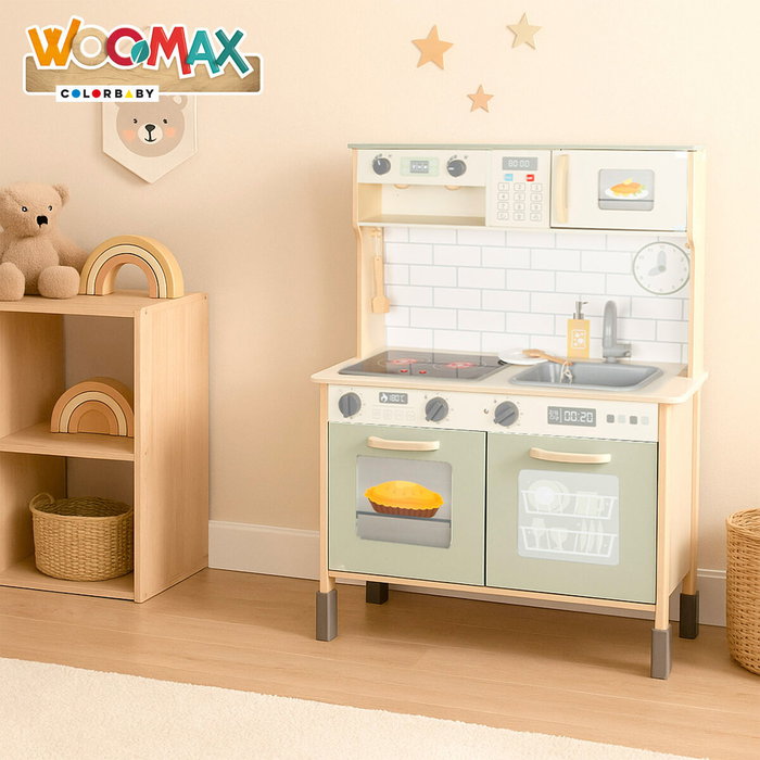 Color Baby Cuisine Électronique en Bois 70x30x100cm avec Lumière et Son