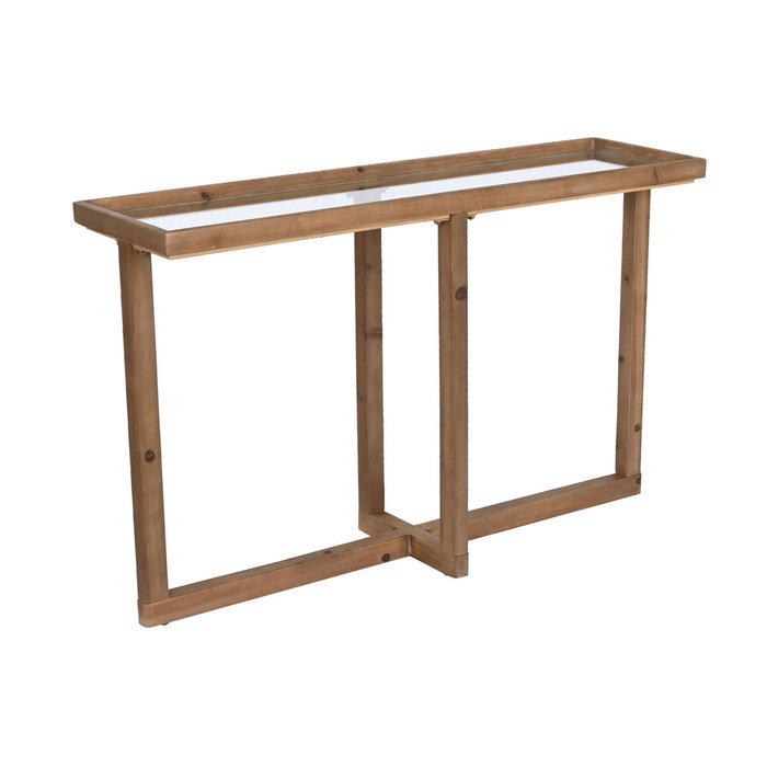 Console Home ESPRIT Marron Verre Sapin 120 x 33 x 75 cm Console Home ESPRIT Marron Verre Sapin 120 x 33 x 75 cm
