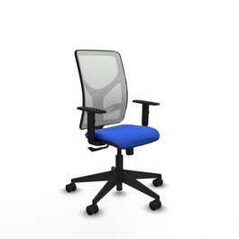 PIQUERAS Y CRESPO Chaise Motilla Synchro Bleu et Blanc, Base pyramidale noire