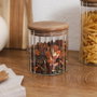 Home Deco Factory Bocal avec couvercle en acacia 500 ml