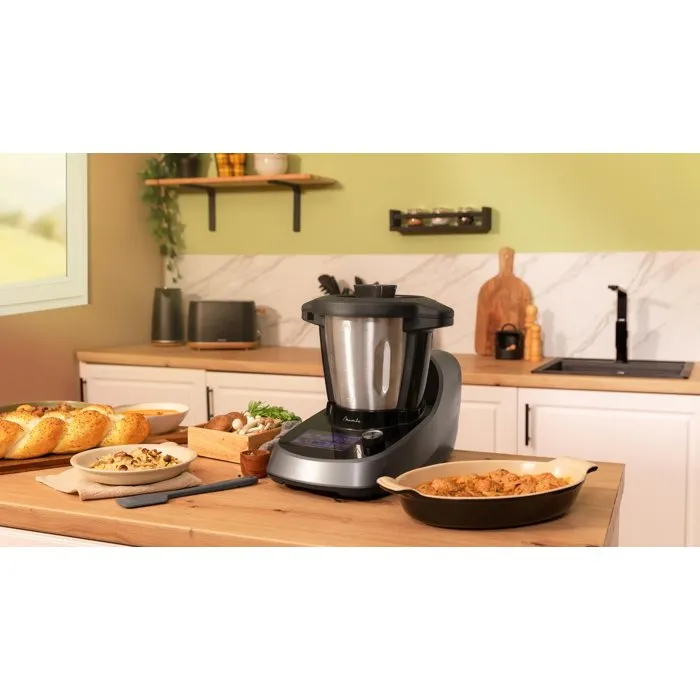 Cecotec Robot de cuisine Mambo Touch avec bol Habana - 1600 W - 3,3 L - 37 fonctions - Gris