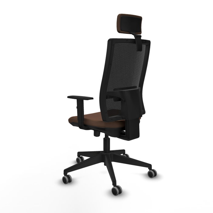 Piqueras y Crespo Chaise de Bureau Horna avec Appui-tête et Soutien Lombaire, Marron Foncé