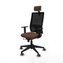 Piqueras y Crespo Chaise de Bureau Horna avec Appui-tête et Soutien Lombaire, Marron Foncé