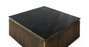 GINER Y COLOMER - Table basse en bois de manguier avec plateau en marbre et finition bronze, 90x90x40 cm