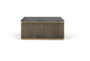 GINER Y COLOMER - Table basse en bois de manguier avec plateau en marbre et finition bronze, 90x90x40 cm