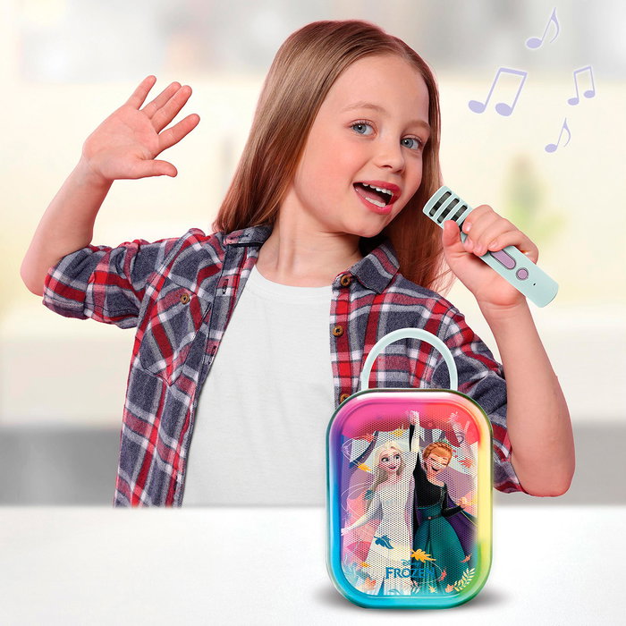 Lexibook Karaoke Disney Frozen Rechargeable avec Deux Microphones Sans Fil et Effets Lumineux - Lexibook - Btc030Fz - Pour Enfants Dès 6 Ans