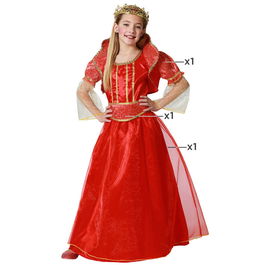 Déguisement Reine Rouge pour Fille - Costume 3-4 Ans - Fantaisie - Polyester - 3 Pièces (Vestido, Chaqueta, Cinturón)