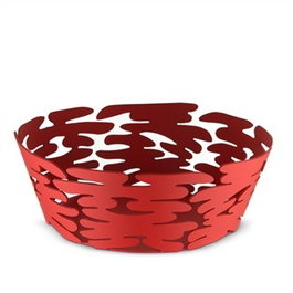 Boucquillon & Maaoui BM10/18 R Cesto Barket - Panier rond en acier et résine rouge 18 cm pour apéritifs et présentation de table