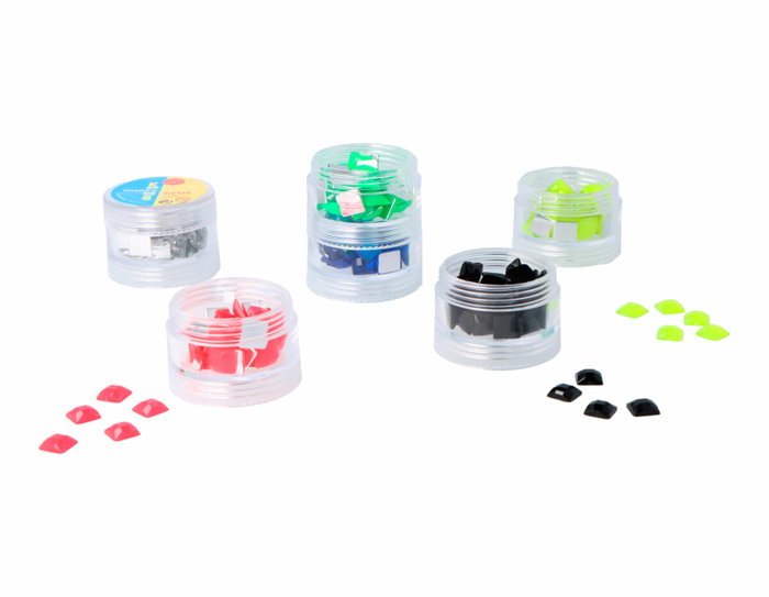 Innspiro Set de gemmes acryliques carrées couleurs fluo 8x8mm (240u approx.)