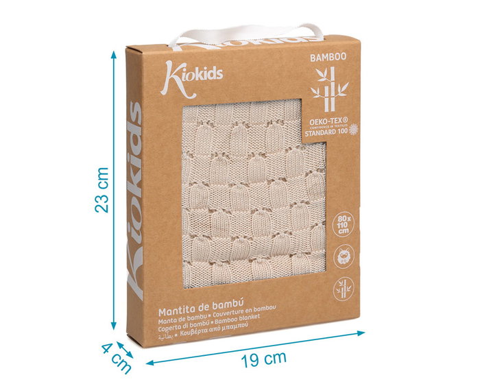 KioKids Couverture en Bambou Beige