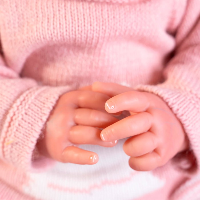 Muñecas Antonio Juan Poupée Reborn Luca en Maille avec Ensemble et Bonnet Rose - Réf. 80324 - Pour Adolescents et Adultes