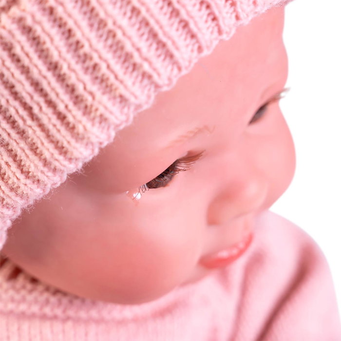 Muñecas Antonio Juan Poupée Reborn Luca en Maille avec Ensemble et Bonnet Rose - Réf. 80324 - Pour Adolescents et Adultes