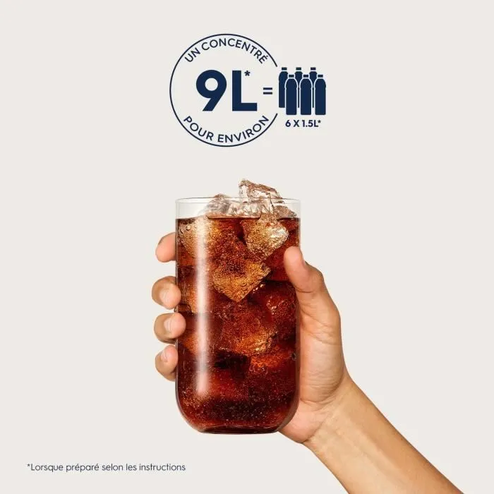 SodaStream Concentrés Cola - Lot de 6 bouteilles de 440 ml - Pour préparer jusqu'à 54 litres de boissons gazeuses SodaStream Concentrés Cola - Lot de 6 bouteilles de 440 ml - Pour préparer jusqu'à 54 litres de boissons gazeuses