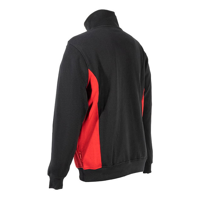 DUVER Sweatshirt bicolore avec fermeture éclair Noir Rouge Taille XXL