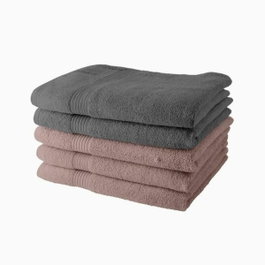 Today Lot de 5 Draps de Bain 70x130 cm - Rose des sables et Acier
