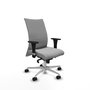Piqueras Y Crespo Chaise de bureau Albacete confidente Gris clair avec mécanisme Synchrone et base Aluminium