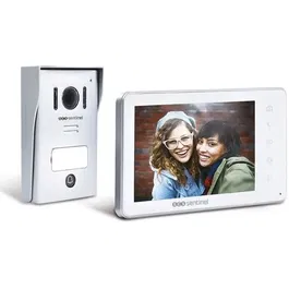 SCS Sentinel VisioKit 7 - Interphone vidéo filaire avec écran tactile 7" (18 cm), déclenchement gâche/portail, 10 mélodies, platine aluminium, blanc