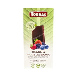 TORRAS Chocolat noir aux fruits des bois et à la stevia 125 g
