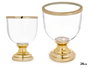 Giftdecor Porte-bougie Coupe Grande Dorée Verre Acier 17x24x17 cm (Set de 6)