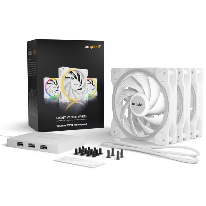 be quiet! Light Wings White 120mm PWM high-speed Triple-Pack