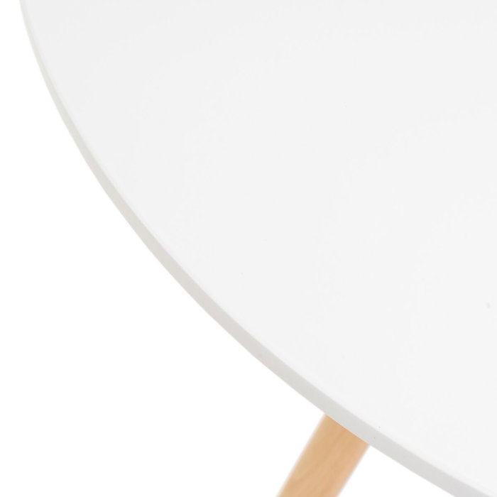 BigBuy Home Table Ronde Blanc Naturel