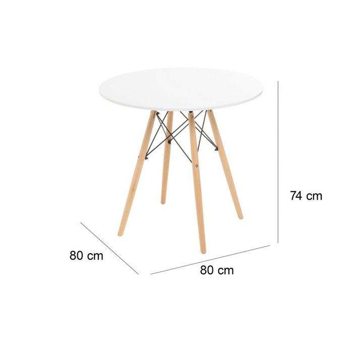 BigBuy Home Table Ronde Blanc Naturel