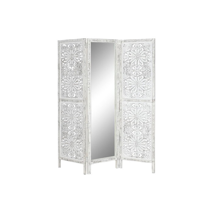 Paravent Home ESPRIT Blanc Bois de manguier Miroir 152 x 2 x 182 cm Paravent Home ESPRIT Blanc Bois de manguier Miroir 152 x 2 x 182 cm