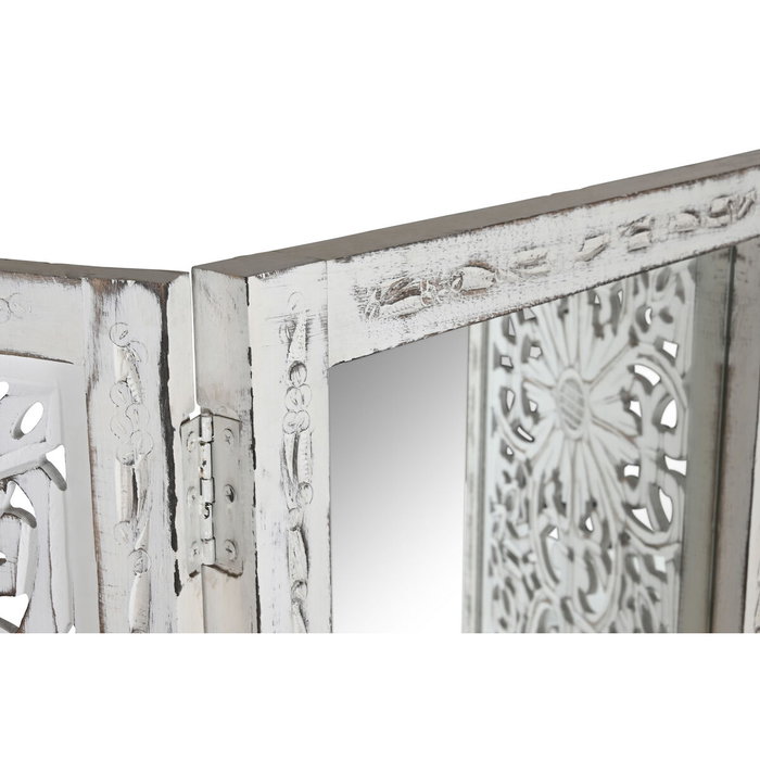 Paravent Home ESPRIT Blanc Bois de manguier Miroir 152 x 2 x 182 cm Paravent Home ESPRIT Blanc Bois de manguier Miroir 152 x 2 x 182 cm