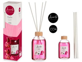 Acorde Mikado Parfum d'intérieur Orquidea 100 ml avec bâtonnets en verre et bois 5,5x21,3x5,5 cm Rose (Set de 12)