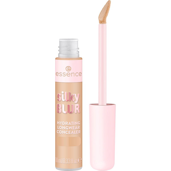 Essence - Correcteur hydratant Silky Blur n° 180 10 ml - Longue tenue, fini mat naturel, texture fluide, couvrance modulable, waterproof - Anticernes
