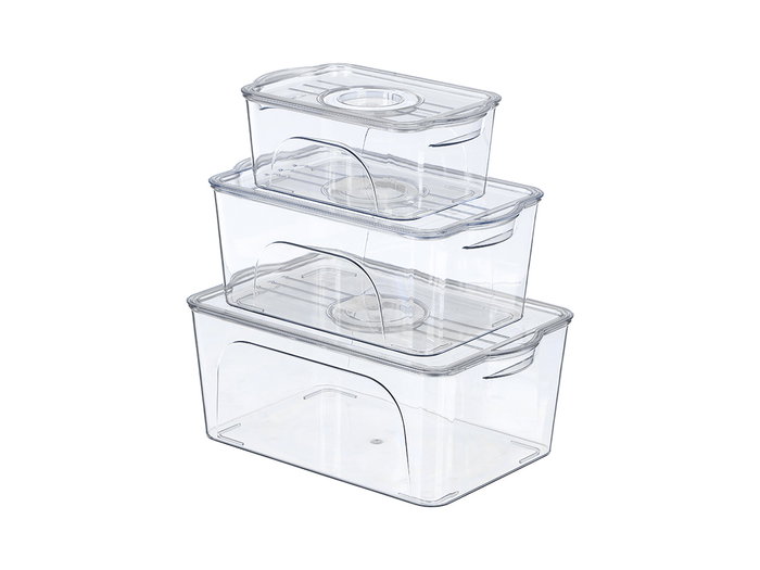 Kinvara Set de 3 Organisateurs Réfrigérateur Aro Blanc 31x14x21 cm Plastique PET et PP (Set de 6) Kinvara Set de 3 Organisateurs Réfrigérateur Aro Blanc 31x14x21 cm Plastique PET et PP (Set de 6)